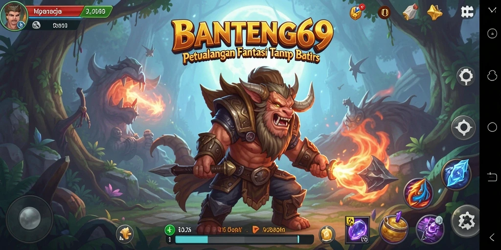 Tampilan gameplay BANTENG69 yang menakjubkan saat berpetualang di dunia fantasi.