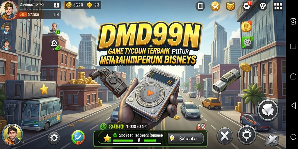 Tangkapan layar gameplay DMD999 menunjukkan keseruan membangun bisnis.