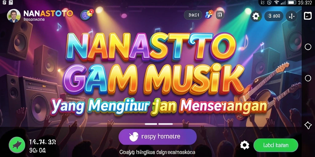 Screenshot gameplay NANASTOTO dengan efek musik yang menarik.
