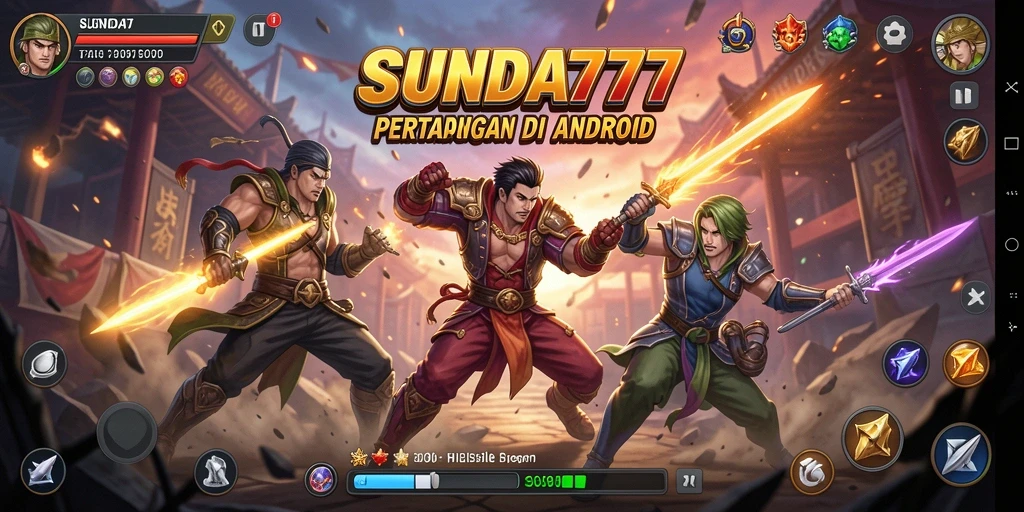 Tampilan gameplay SUNDA777 yang penuh aksi dan karakter bertarung menegangkan.