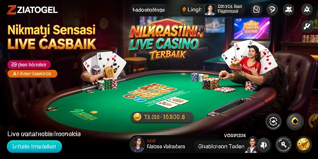 Screenshot ZIATOGEL menampilkan gameplay Live Casino yang seru.